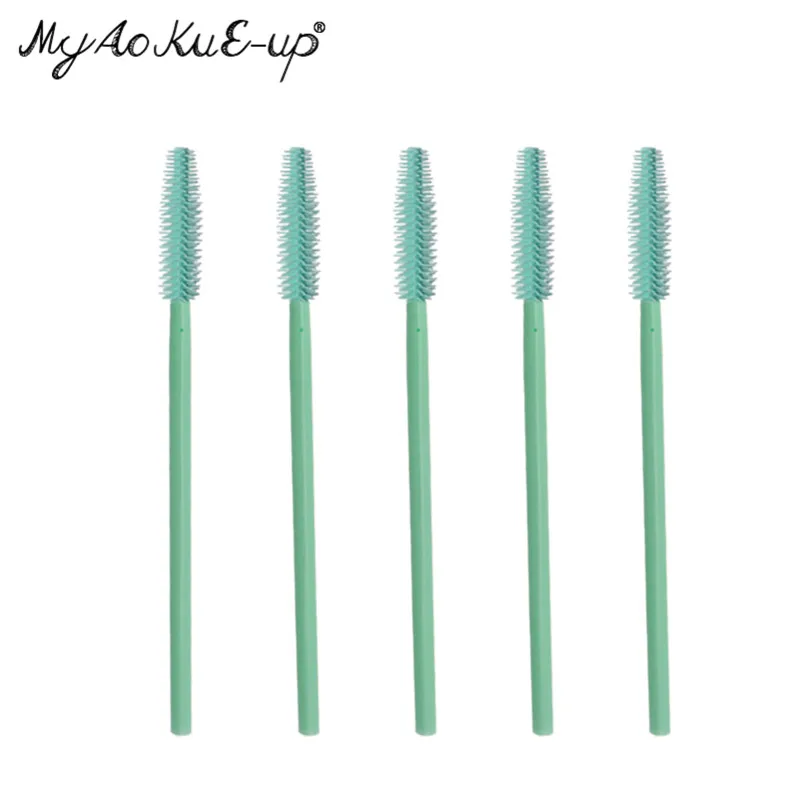 

200Pcs Professional Makeup Disposable Eyelash Brush Mint Green Mascara Wands Applicator Spoolers Cosmetic Brushes Makeup Tools