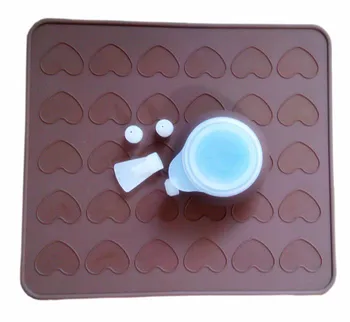 

1set Green Good Quality 100% Food Grade Silicone 29*26cm Macaron/ Dessert Small Loves Baking Mat and Decorative Tool