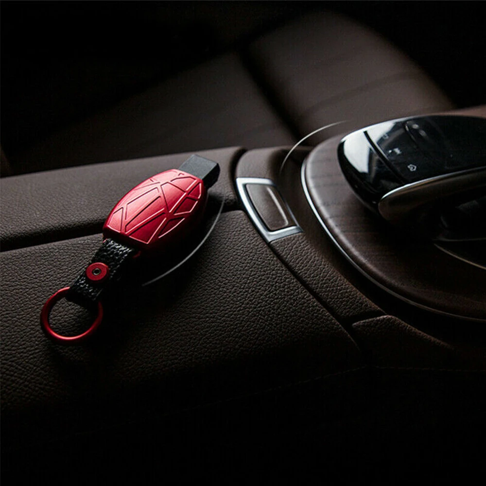 Алюминиевый кожаный чехол для ключей для Mercedes Benz CLK C180 E200 W203 W204 W211 Для AMG C E S класс брелоки для автомобиля