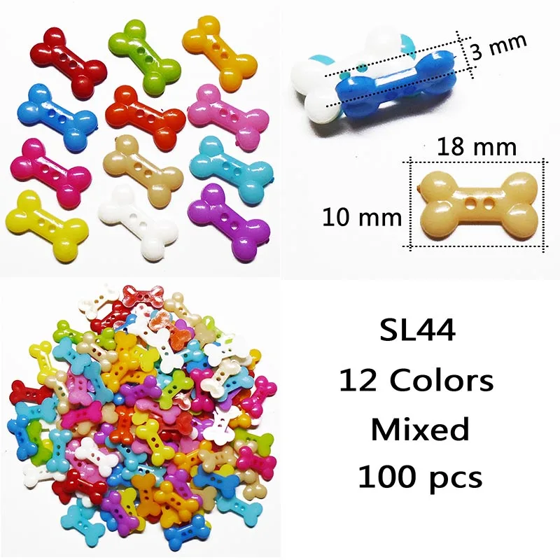 ZIEENE смешанные 100 шт 12 цветов Мультфильм Красочные Кнопки Окрашенные дети пластиковые кнопки DIY пошив скрапбукинга поделки для ребенка ручной работы - Цвет: SL44