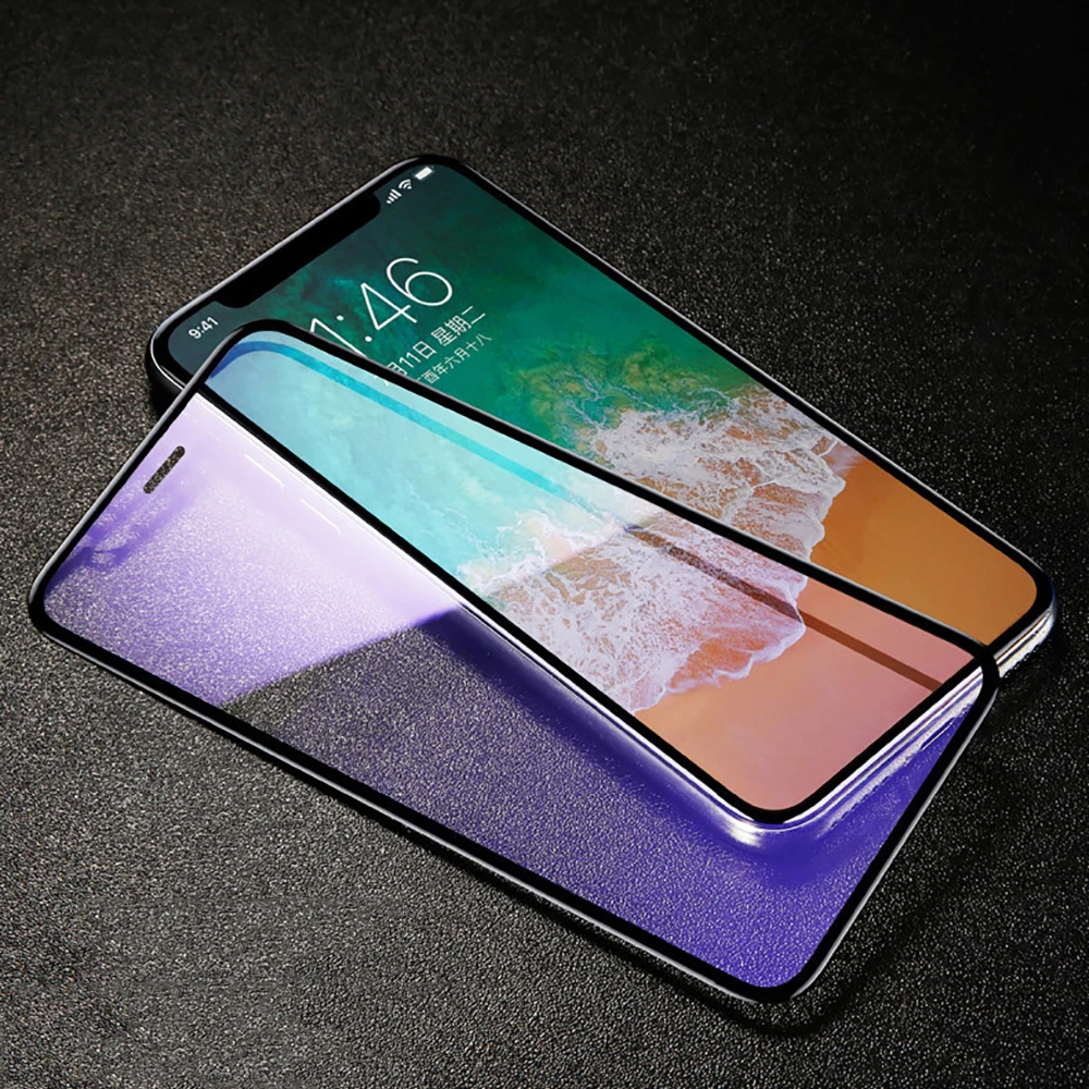 OTAO 6D Kalten Carving Vollen Abdeckung Gehärtetem Glas Für iPhone XS X 8 7 Plus Gebogenen Rand Dis