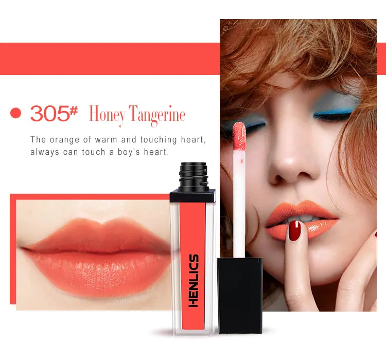 HENLICS 10 Colors Trendy Liquid Lipstick Hot Sale Sexy Lip Paint Waterproof Long Lasting Lipstick Lip Gloss Makeup Cosmetics (10)