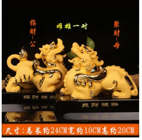 Beste 2 Bixie fortuin ophopen mythische wild dier ambachten bewegen hoogwaardige geschenken Ambachten Opening sculptuur decoratie standbeelden Thuis