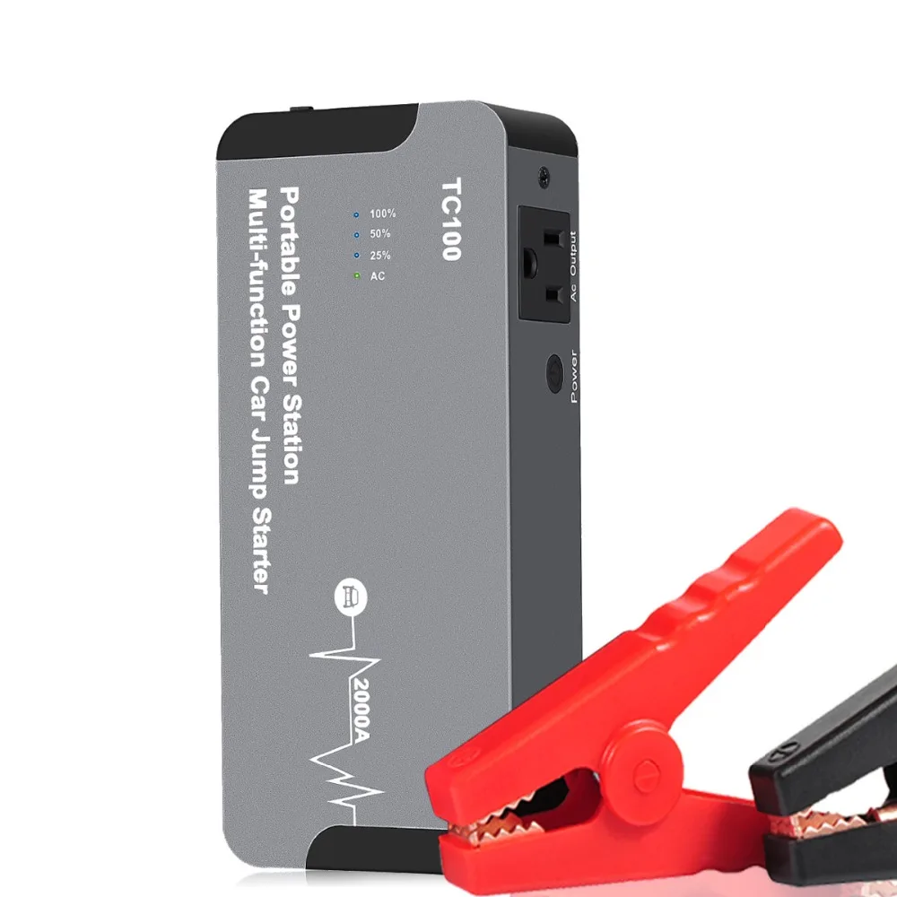 

Portable Auto Emergency Jump Starter 2000A Multifunction Emergency Charger Battery With 5V 12V 220V AC Output