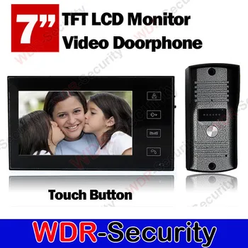 

7inch touch pad lcd monitor video doorphone intercom system color outdoor camera with night vision
