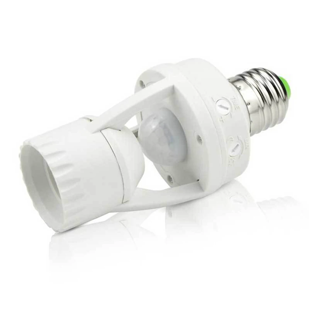 

E27 LED Lamp Bulb Holder Cap Light Socket Switch Infrared PIR Motion Sensor Lamp Socket Adapter Light Base for LED Bulb 110-240V