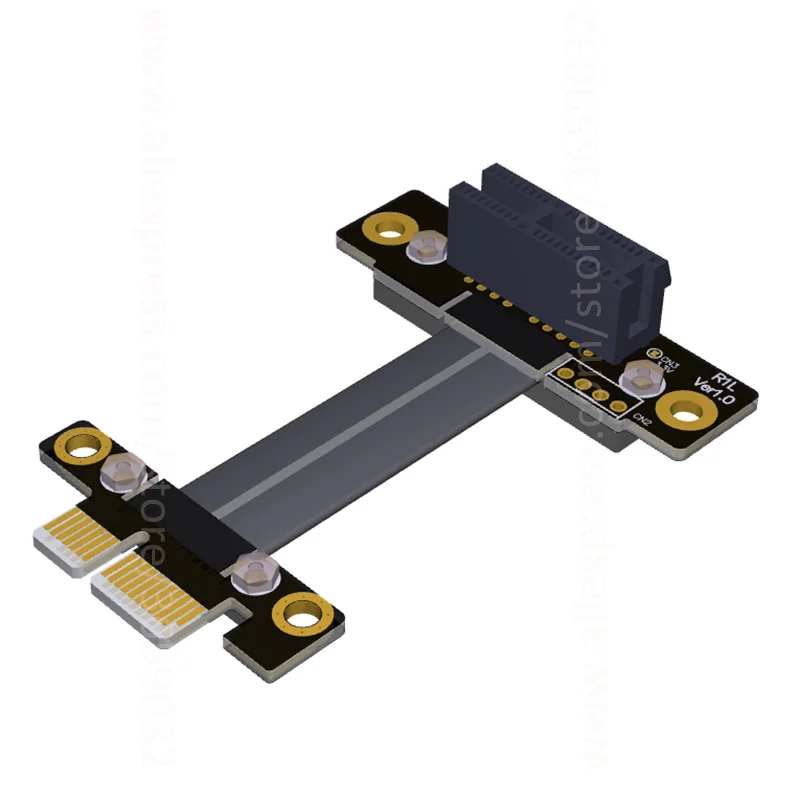 Удлинительный кабель PCIe 3 0x1 to x1 с левым углом защита от электромагнитных помех