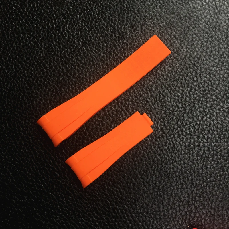 20mm Black Green Blue Orange Curved End Silicone Rubber Watchband For Role strap RX Daytona Submariner GMT explorer 2 Bracelet