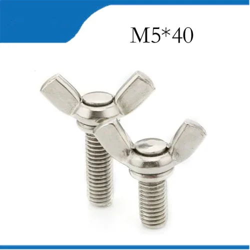 10 Pieces M5 x 40mm 304 Stainless Steel Wing Bolt Butterfly Screw Bolt