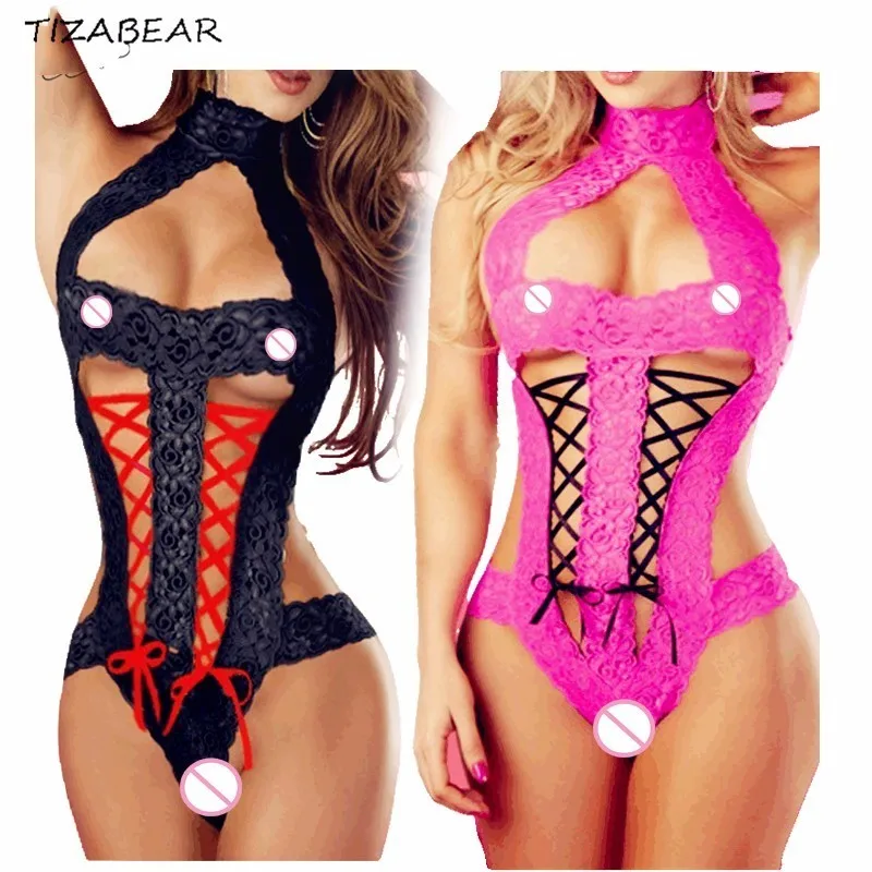 Sexy Lingerie Hot Women Babydolls Lace Sexy Mini Dress Nightclub Party Erotic Bodysuit  Sexy Bar Set Straps Cosplay SY167