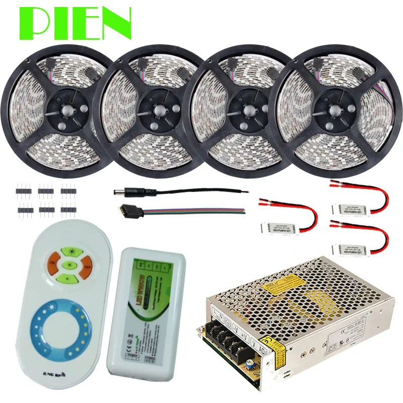 

Dual color LED Strip 20m 15m 10m 5m Daylight flexible tape tiras Waterproof + RF Remote Controller + Power Adapter Free shipping