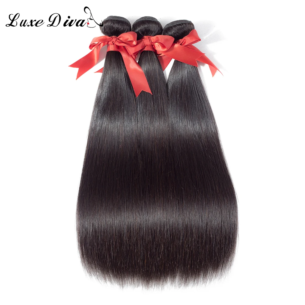 LUXE DIVA Brazilian Straight Hair Bundles Hair Weave Bundles Human Hair Bundles Natural Color Non Remy Hair Weave 1/3/4 Pieces LUXE DIVA Brazilian Straight Hair Bundles Hair Weave Bundles Human Hair Bundles Natural Color Non Remy Hair Weave 1/3/4 Pieces