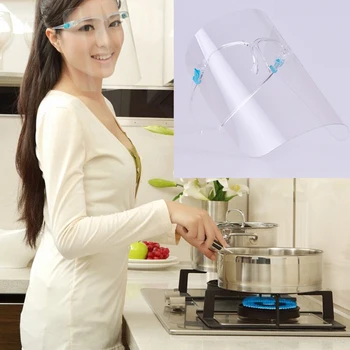 

IALJ Top Kitchen Face Shield Cooking Oil Splash Preventing Anti-Scald Spilled Fume Face Protection Mask Transparent