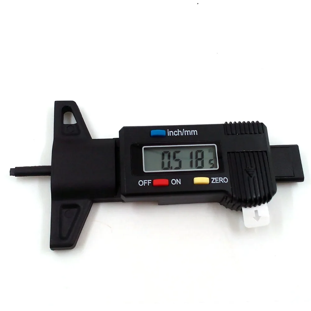 Black Precise LCD Digital Display Tread Depth Gauge Caliper Micrometer