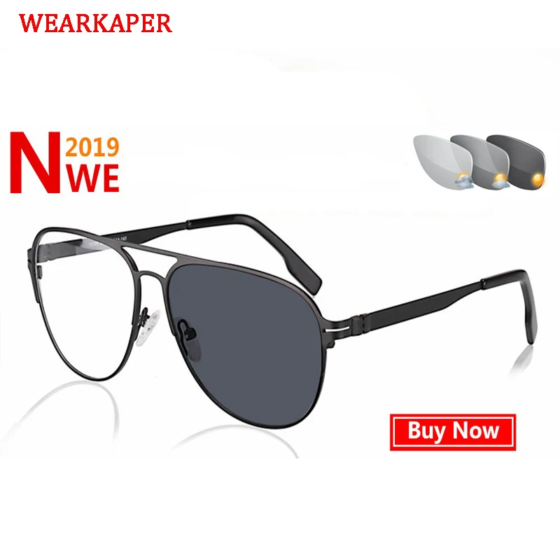 

WEARKAPER Retro Photochromic Bifocal Reading Glasses Presbyopic Sun Eyeglasses For Male Reader Near Far sight diopter 1.0-3.0
