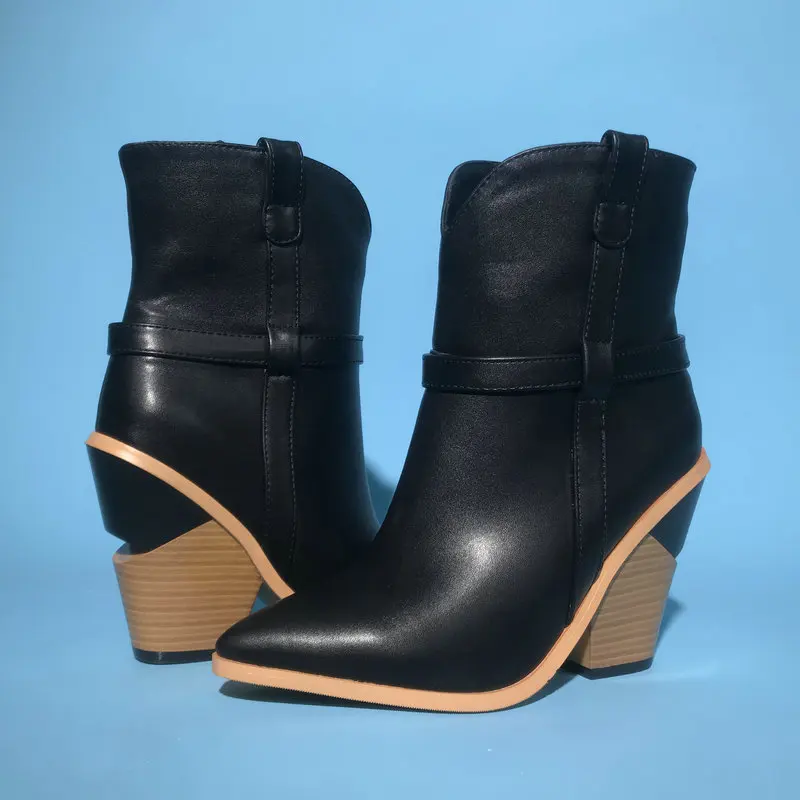 

Brand Designer Cowboy Boots for Women White Brown Black Ankle Boots Snake Print Wedge Woman Boots Fall Winter Western Boots 2020