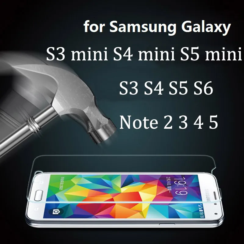 2 шт. закаленное стекло 0 26 мм для Samsung Galaxy S3 S4 S5 S6 mini S4mini Note 3 4 5 Защитная пленка