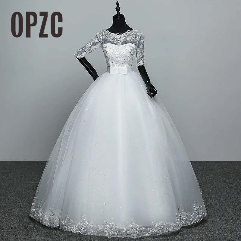 

Real photo Custom size Hot Sale Korean Style Design Simple Bride Vintage Wedding dresses Ball Gown Vestidos De Casamento
