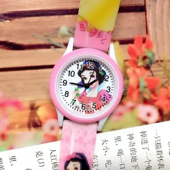 

Princess printed silica gel with children and girls cartoon cute fashion quartz watch