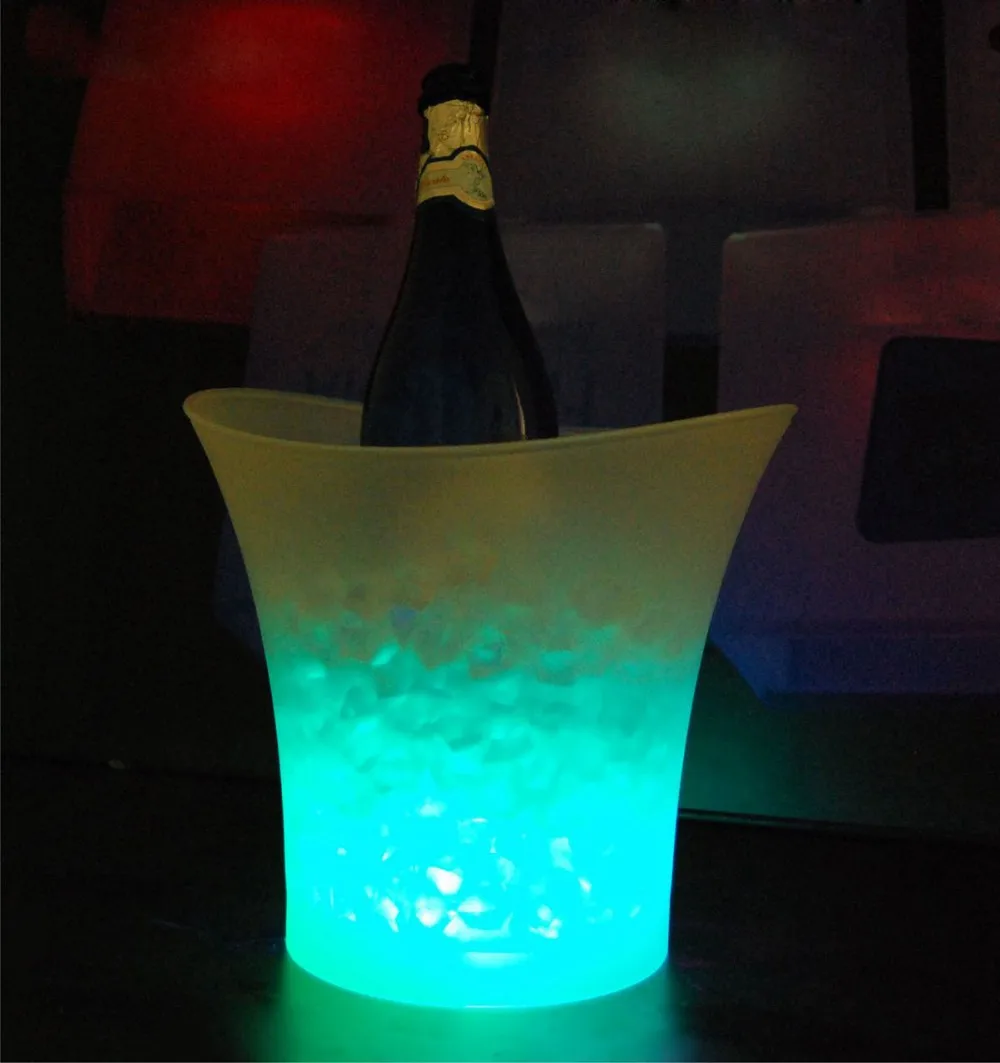 12 шт бар ведра для льда с светодиодный свет Портативный Водонепроницаемый Пластик Цвет изменение бары для ночного клуба шампанское вино ведро для пива