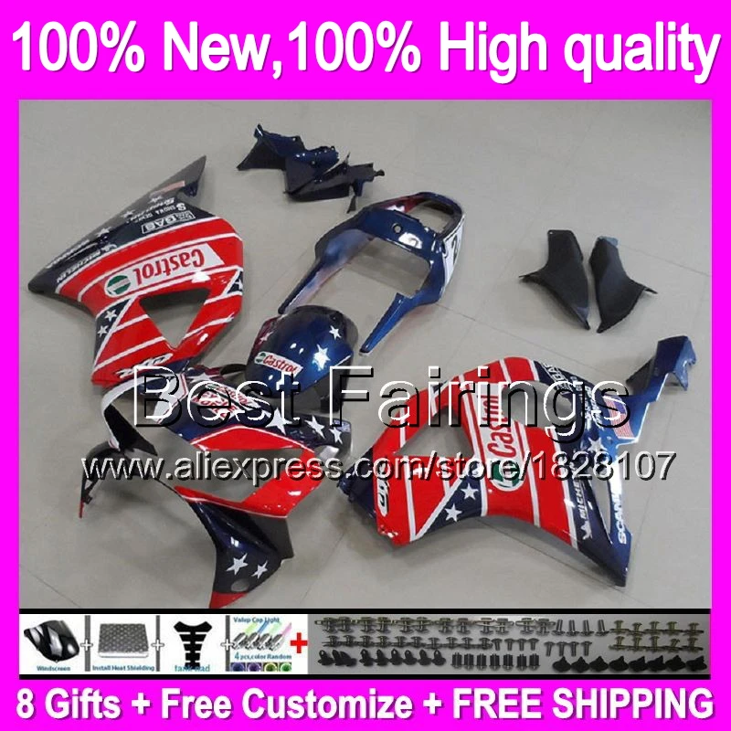

Fairing For HONDA CBR900RR CBR954 RR 02 03 37B29 Red blue CBR 954RR 02-03 CBR954RR 2002 2003 CBR 954 RR +decal Gloss blue red