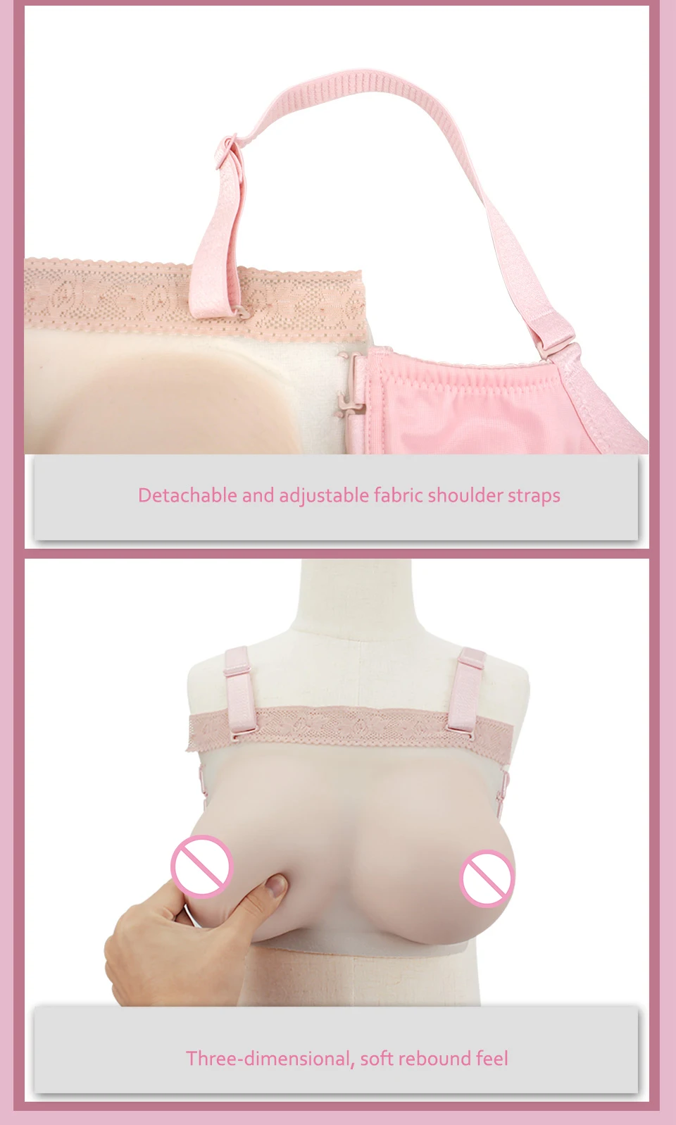 Komaynaly False Boobs Enhancer Silicone Cross Dresser Bra Breast Forms Fake Breast Costume (9)