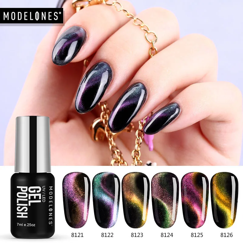  Modelones Chameleon Magnet Gel Polish 3D Cat Eyes UV Nail Polish Soak Off Long Lasting Led Gel Nail