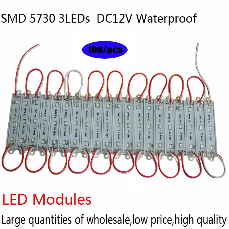 100/Pieces 5730 SMD 3 СВЕТОДИОДНЫЙ Модуль Водонепроницаемый СВЕТОДИОДНЫЕ Ленты Строка