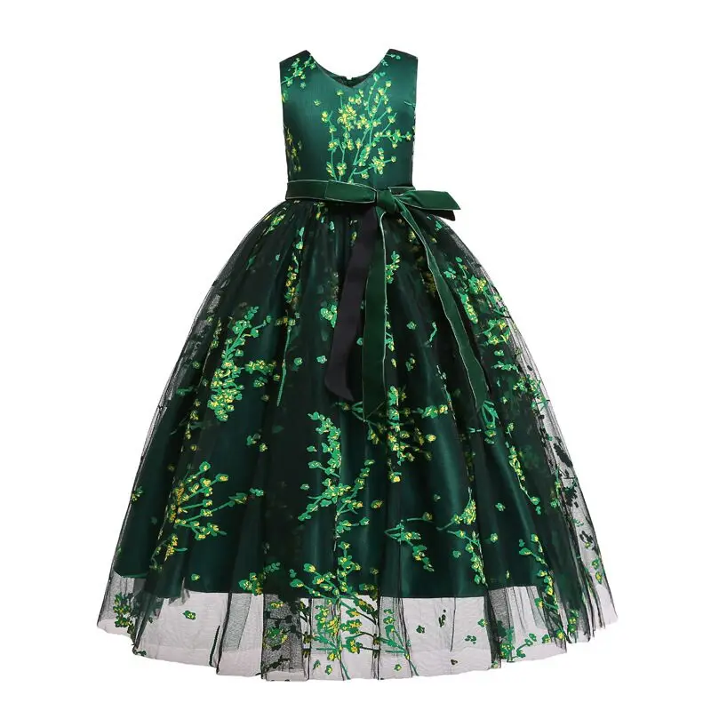 

Drop Ship 2019 New Sleevelss Print Toddler girls Birthday Dresses Vestido Holiday Party Princess Elegant Ball Gown Dress