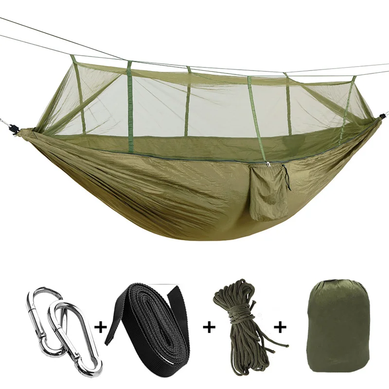 

Outdoor Hammock Mosquito Net Parachute Hammock Camping Hanging Sleeping Bed Swing Portable Double Hammock Blue Pink