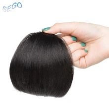 SEGO 10*12, чистый цвет, человеческие волосы, челка, градиентная челка, прямые волосы на заколках для наращивания, челка, не Реми, человеческие волосы, бахрома, 10 г/шт