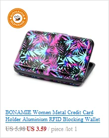 BONAMIE алюминиевый кошелек Rfid мода девушки кредитной карты и ID держатель Чехол женский металл бизнес держатель для карт Бабочка девушка узор