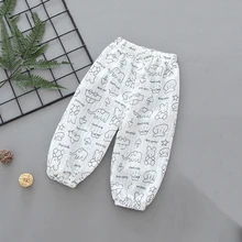 Льняные плиссированные детские штаны для мальчиков и девочек летние укороченные штаны-шаровары Одежда для маленьких мальчиков и девочек