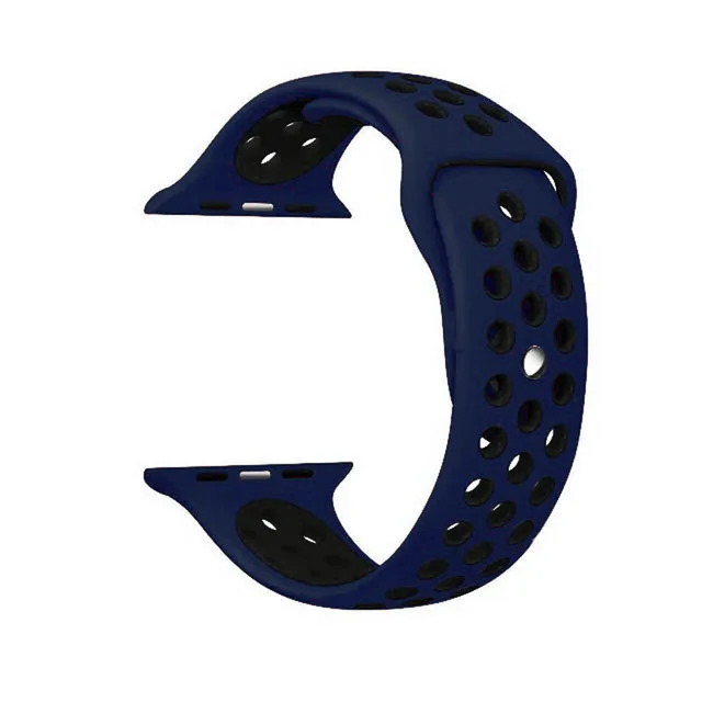 Мягкий силиконовый сменный Браслет для Apple Watch серии 1 2 3 4 5 дышащий ремешок iwatch 44 мм 40 мм 42 мм ремешок 38 мм ремешок - Цвет ремешка: BlueBlack