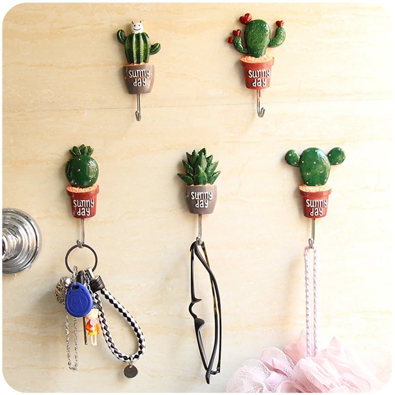 

Creative Simulation Succulent Plants Pot Strong Self-Adhesive Wall Hook Hanger Bag Keys Bathroom Kitchen Sticky Towel Holder