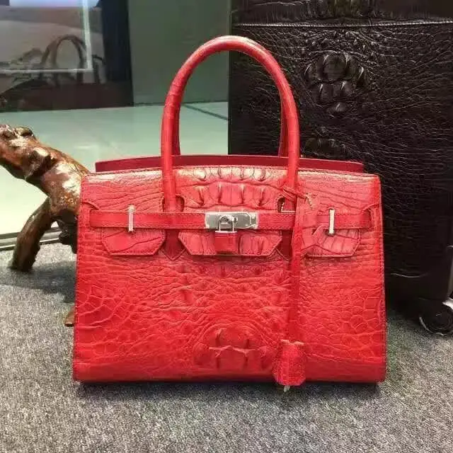 100% Real/Genuine Crocodile Skin Women Tote bag Crocodile Leather Tote Top-handle Handbag, Crocoidle skin Lady business bag double handle iridescence tote bag