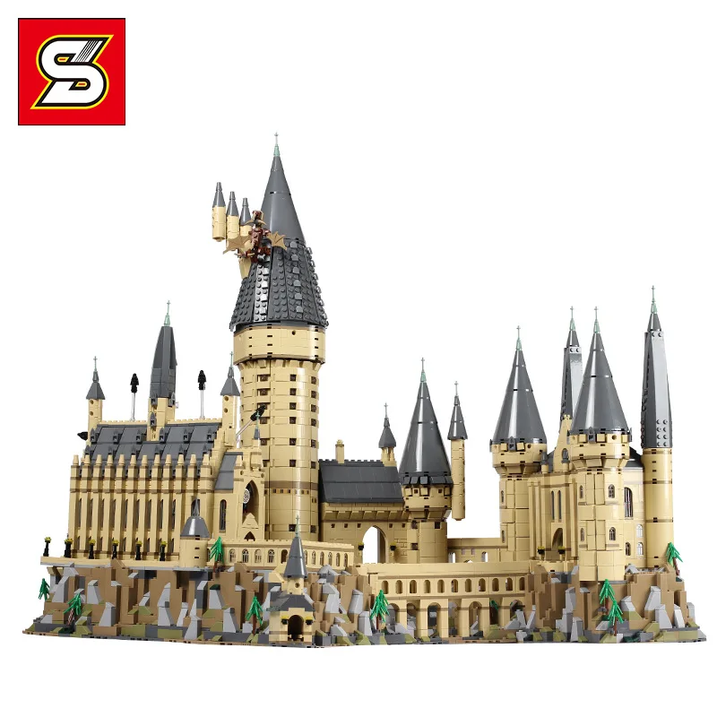 

S1192 6020 Pcs Harry Movie Potter Series The 71043 Hogwarts Castle Building Blocks Bricks Kids Toys House Model Christmas Gifts