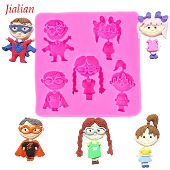 

Baby Superman Shaped DIY fondant cake silicone moulds chocolate accessories for decoration kitchen Baking tools FT-0029