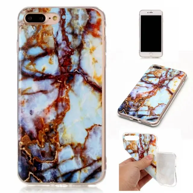 50 шт./лот Мрамор силиконовые силиконовый чехол для iphone 8 Plus