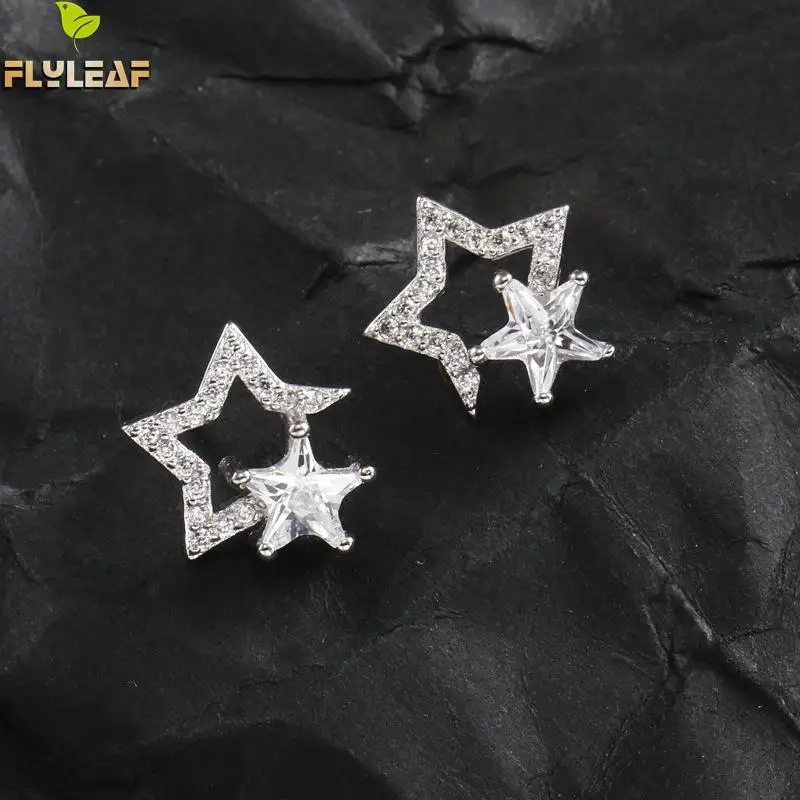 925 пробы серебряные серьги-гвоздики с кубическим цирконием для женщин, модные ювелирные изделия