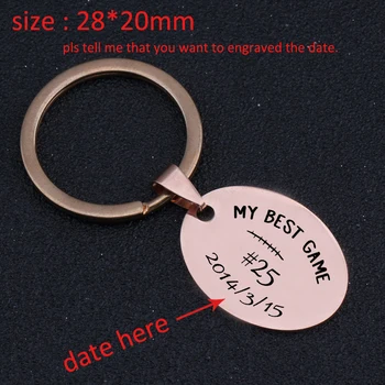 

Sports Tag Keychain Engraved My Best Game Personalized Custom Date For Baseball Enthusiast Special Gift Fan's Holder