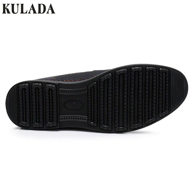 KULADA New Shoes Men Ankle Boots Men's Double Zipper Side Casual Boots Men's High Quality Short plush Business Footwear