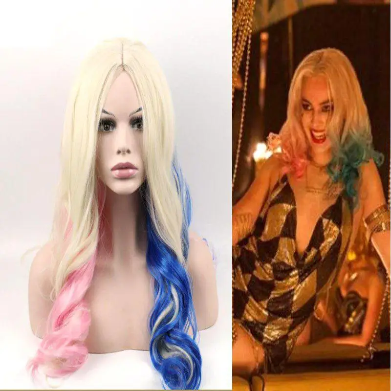 

Cosplay Props Harley Quinn Women Hair Anime Suicide Squad Harleen Quinzel Wigs Halloween Masquerade Carnival Party Lady Wig