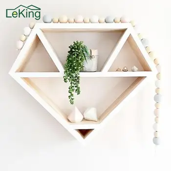 

House Shaped Wood Organizer Box Wall Mounted Shelf Tabletop Storage Box Cubby Eco-Friendly Bag for Home Bedroom Storage Creative