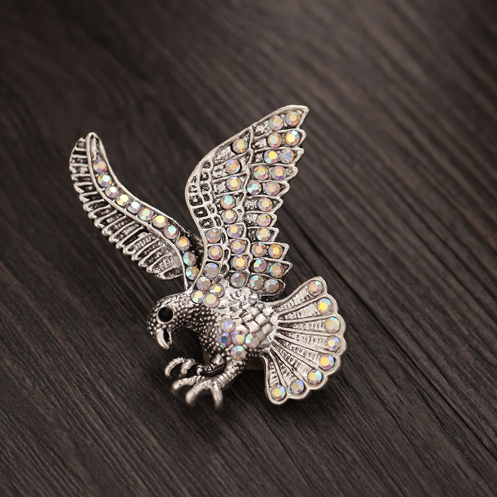 

6pcs/lot New Snap Jewelry High Quality Bronze Silver Crystal Eagle 18mm Snap Buttons for Ginger Snap Bracelet for Women Men