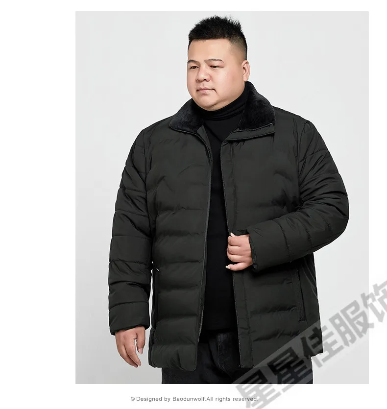 Большие размеры 10XL 8XL 6XL 5XL 4XL мужская зимняя куртка теплая Повседневная однотонная мужская куртка популярное пальто два цвета Большой размер свободный - Цвет: Армейский зеленый