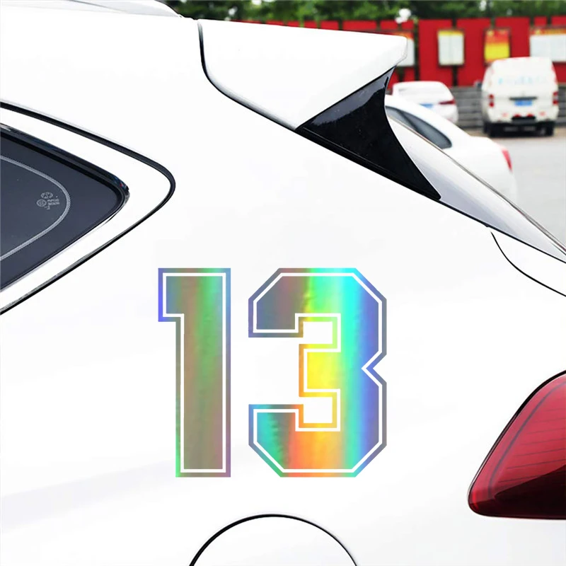 Car Sticker Vinyl 1513.7cm Number 13 Carbon Fiber Funny Sticker Decoration Decal Auto Car Stickers and Decals on Car Styling (1)