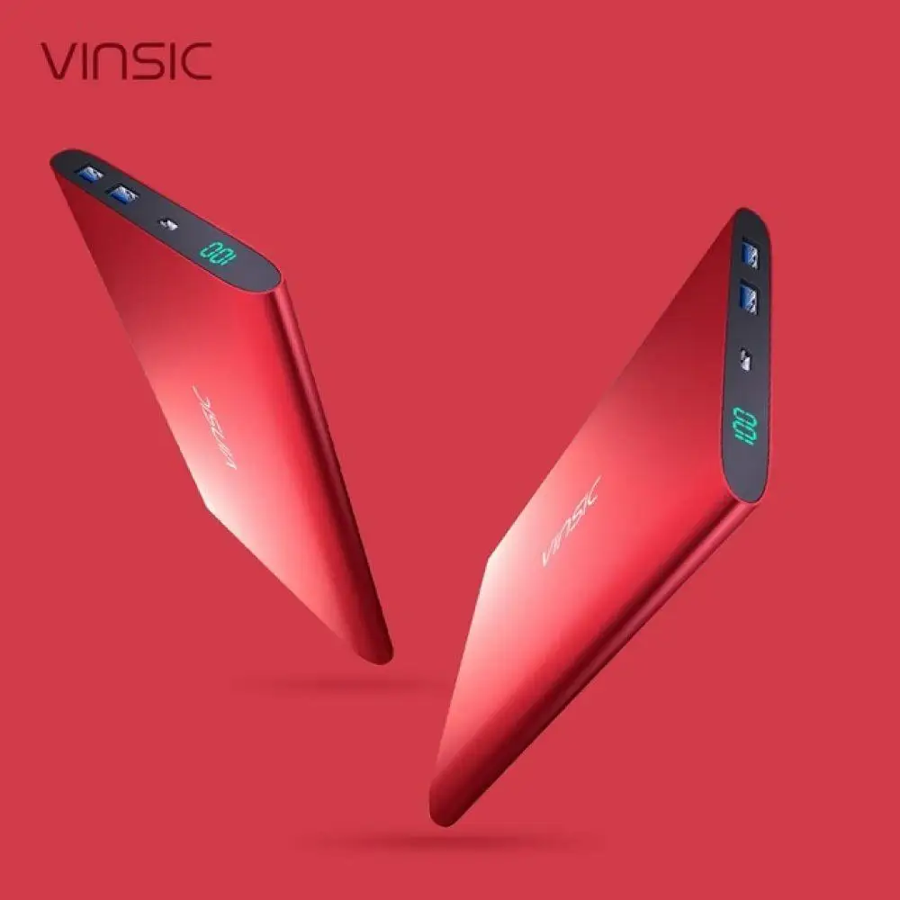 Vinsic M50000 портативное зарядное устройство 20000 мАч Внешнее ультра тонкий двойной USB