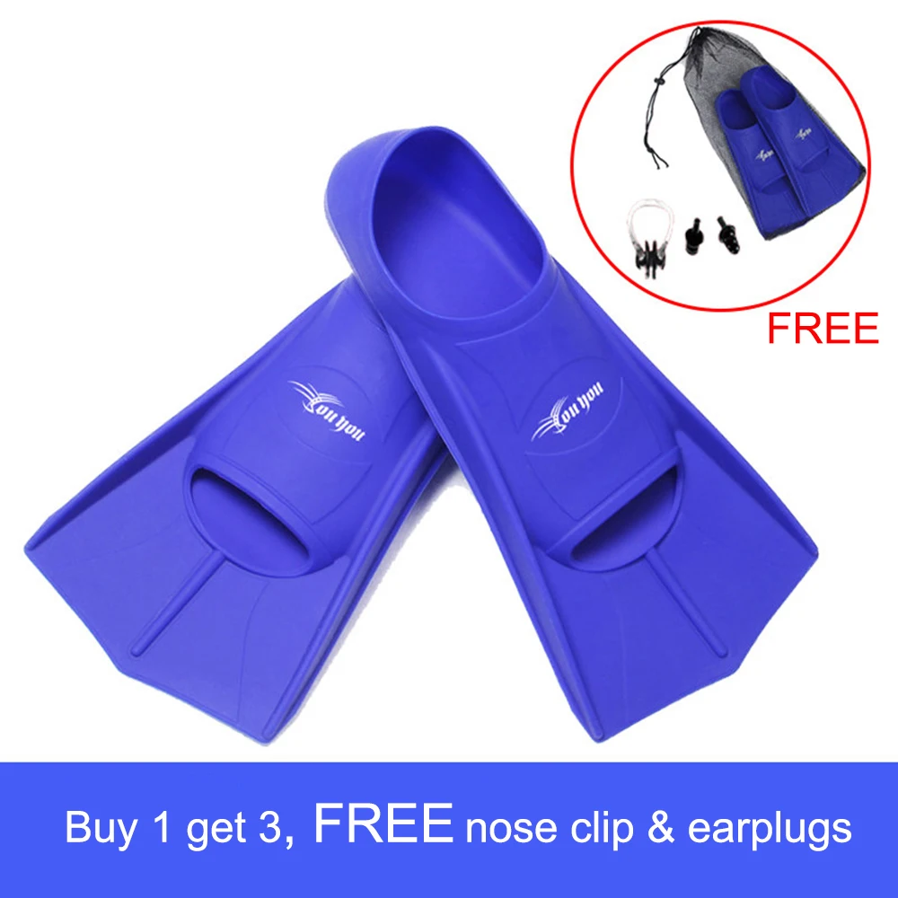 

1 Pair Swimming Fins Adult Snorkeling Foot Flipper KIDS Diving Fins Beginner Swimming Equipment Portable Short Frog Shoes