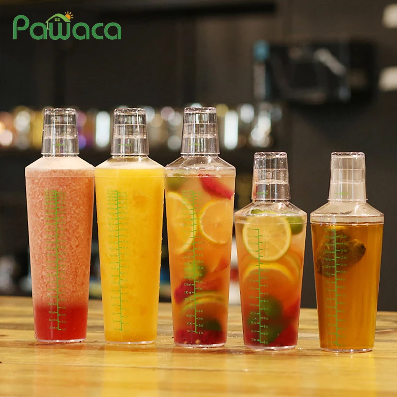 

500ml/700ml Shaker Cup Protein Powder Shaker Bottle Leakproof Milk Tea Cup Bartender with Scale Exercise Fitness Cup Wine Glass